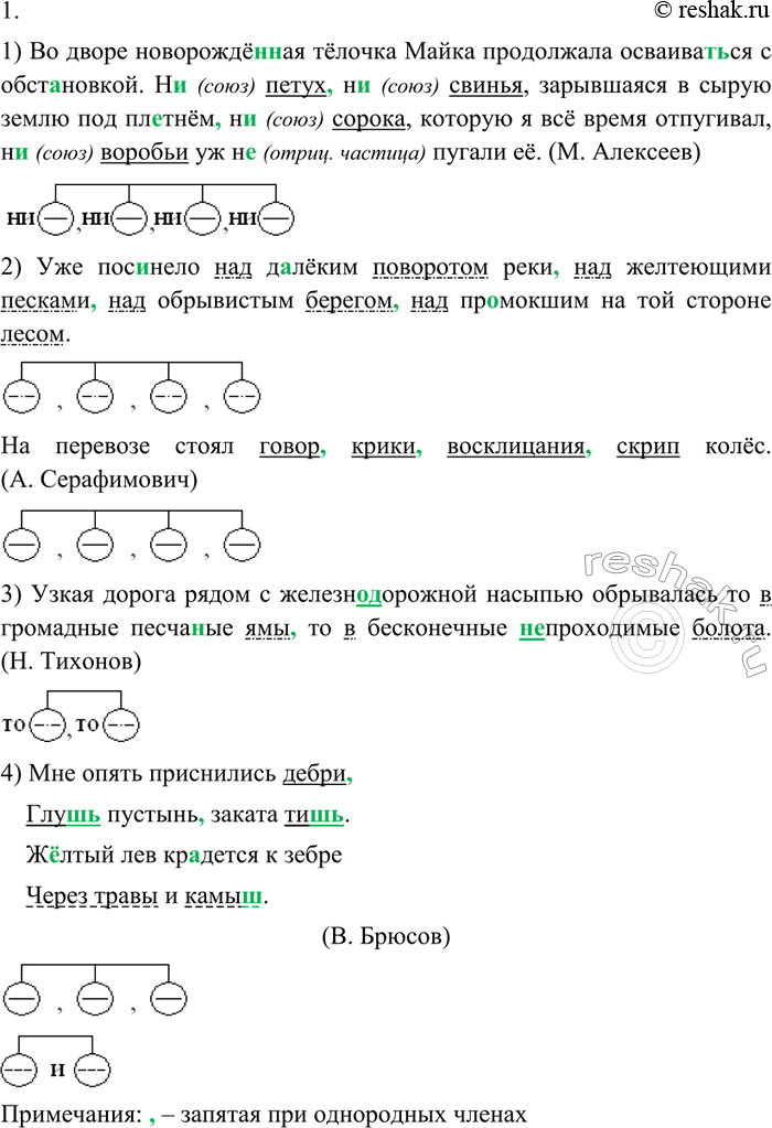 Изображение 1. Спишите, раскрывая скобки, вставляя буквы и расставляя пропущенные знаки препинания. Подчеркните однородные члены как члены предложения. После каждого предложения...